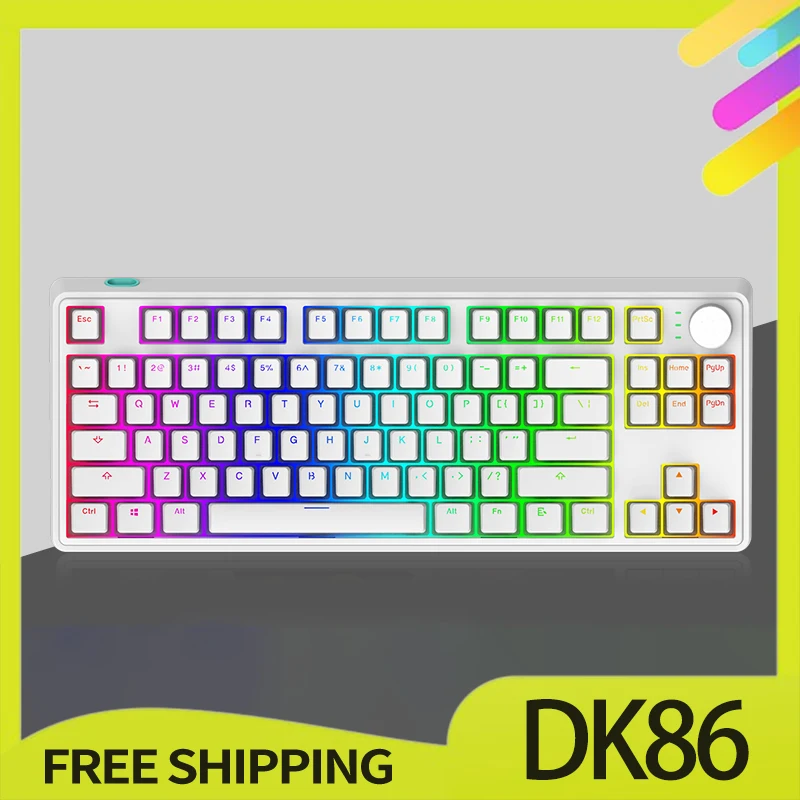 

OUSAID DK86 Mechanical Keyboard 86key Bluetooth 2.4G Three Mode Customize Hot Swap RGB Backlight Keyboard Gaming keyboard