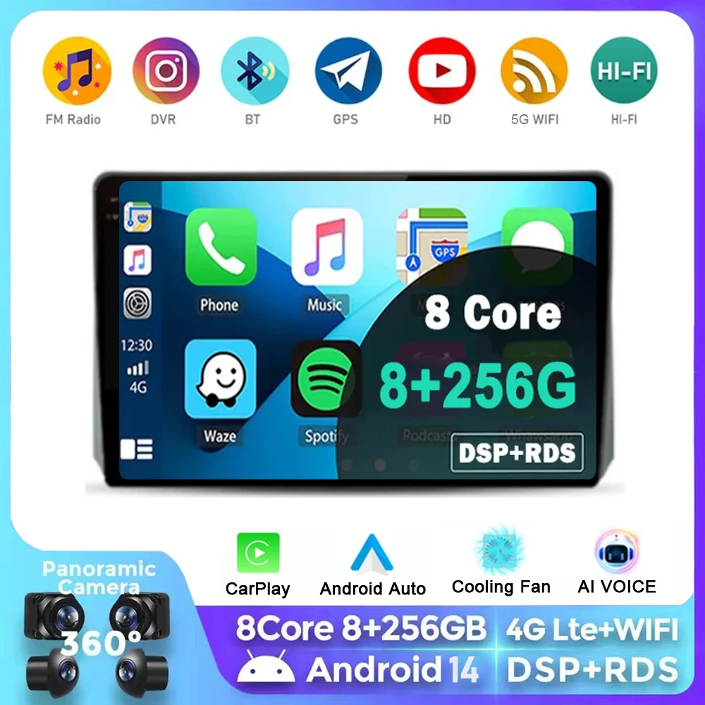 

Android 14 System 8G+256G Wireless CarPlay Auto Car Radio 8 Core For UAZ Patriot 3 2016 - 2021 Multimedia Video GPS Navigation