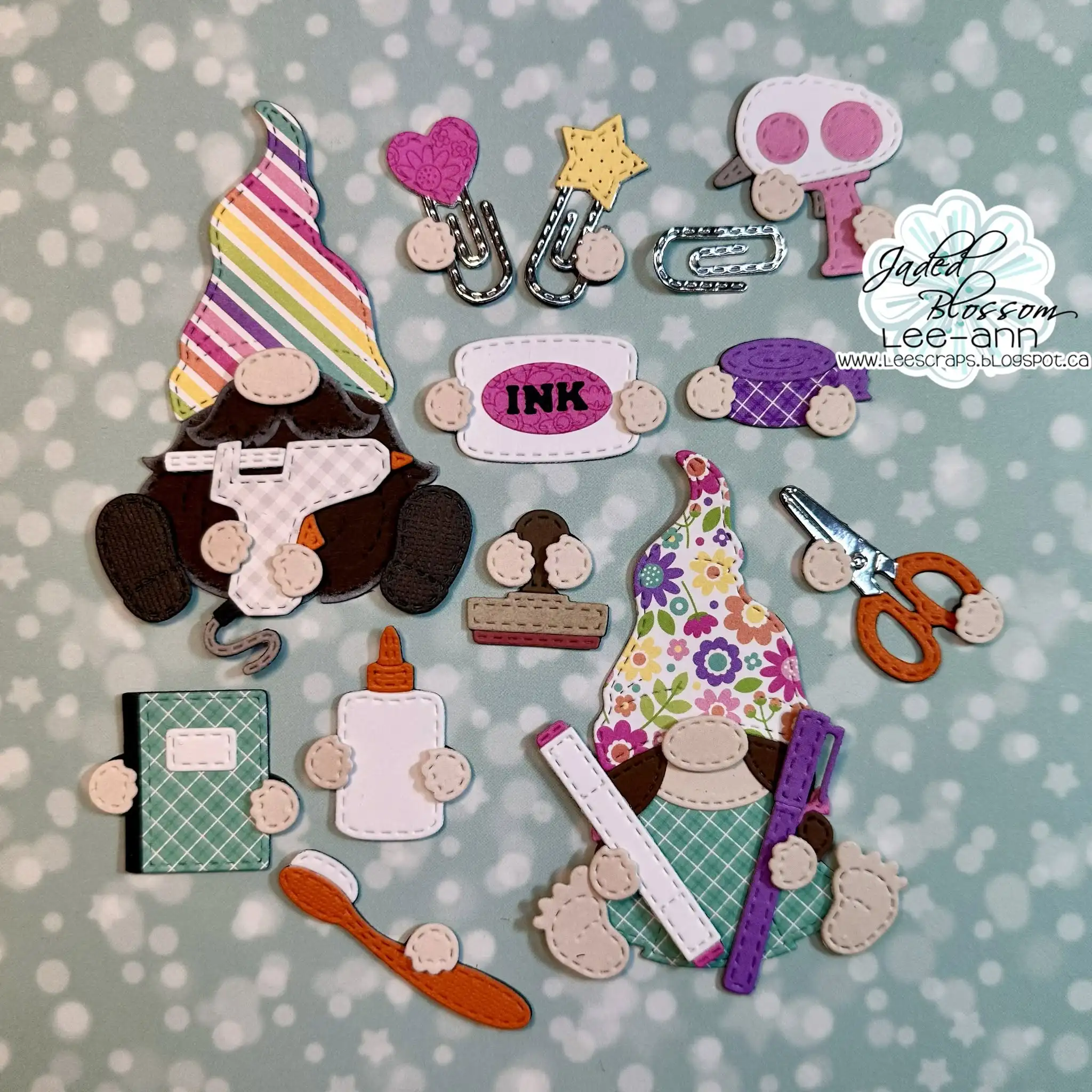 July 2026 New Jaded Blossom Gnome Dies: Crafty Add Ons Coffee Mug Metal Cutting Dies and Stamps for DIY Handmade Scrapbook Card
