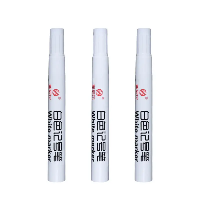 

5Pcs White Marker Pen for Metal Oily Graffiti Pens Waterproof Permanent Tire Painting Tyre Tread Pen Fabric Wood Leather