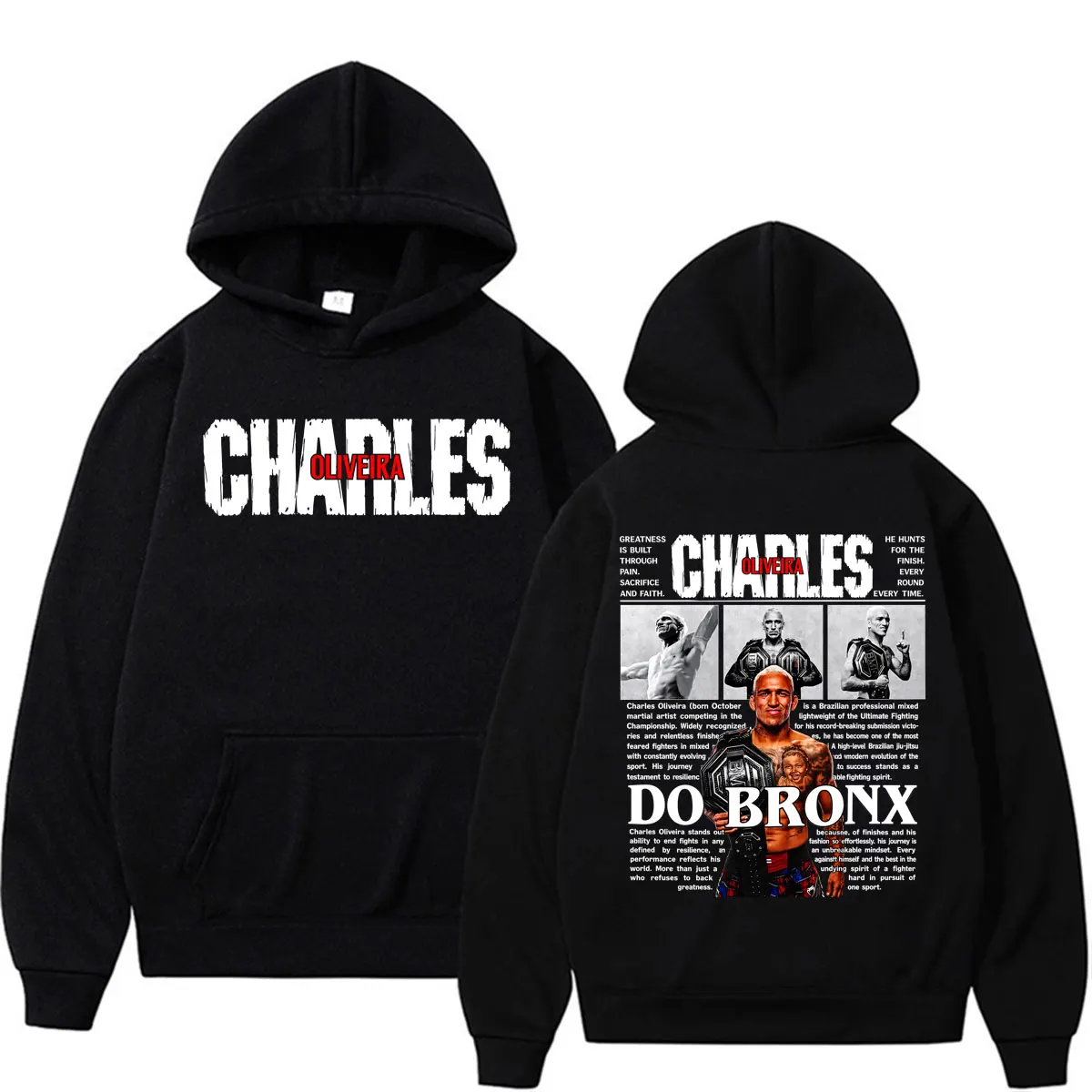Sudaderas con Capucha Limitadas de Charles Oliveira Do Bronx, Ropa para Hombre, Sudaderas Casuales de Alta Calidad, Estilo Retro, Estética Violencia