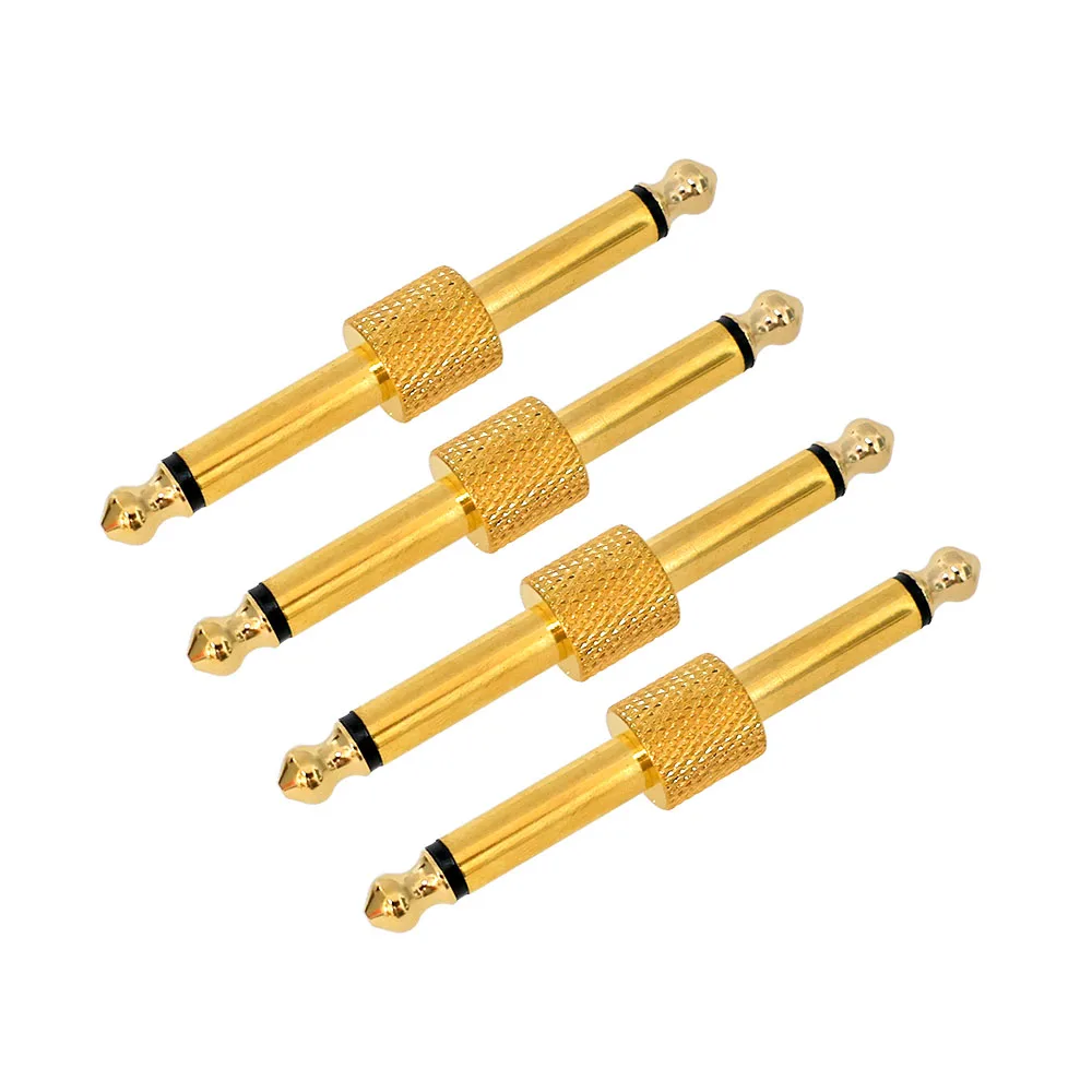 4 Pcs Guitar Effect Pedal Jack Connector Plug Metal Solder Connection Coupler Crank Jumper Patch