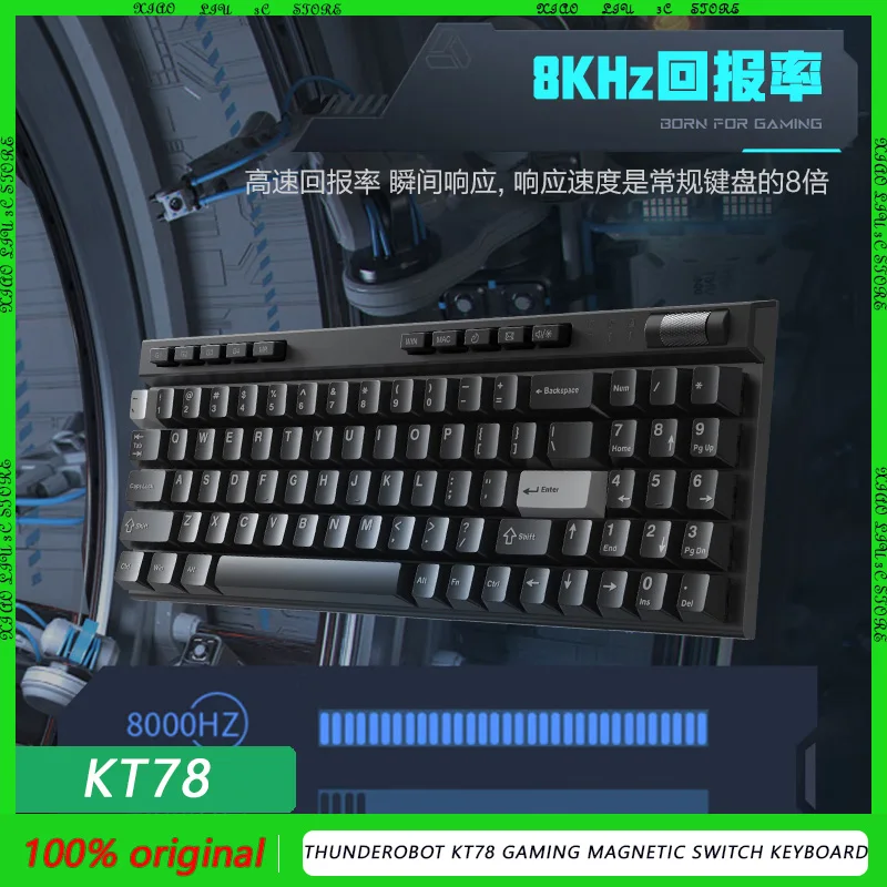 THUNDEROBOT KT78 Gaming Magnetic Switch Keyboard 8K Wired Returns Hot-swappable PBT Keycaps Custom Gaming Keyboard laptop PC