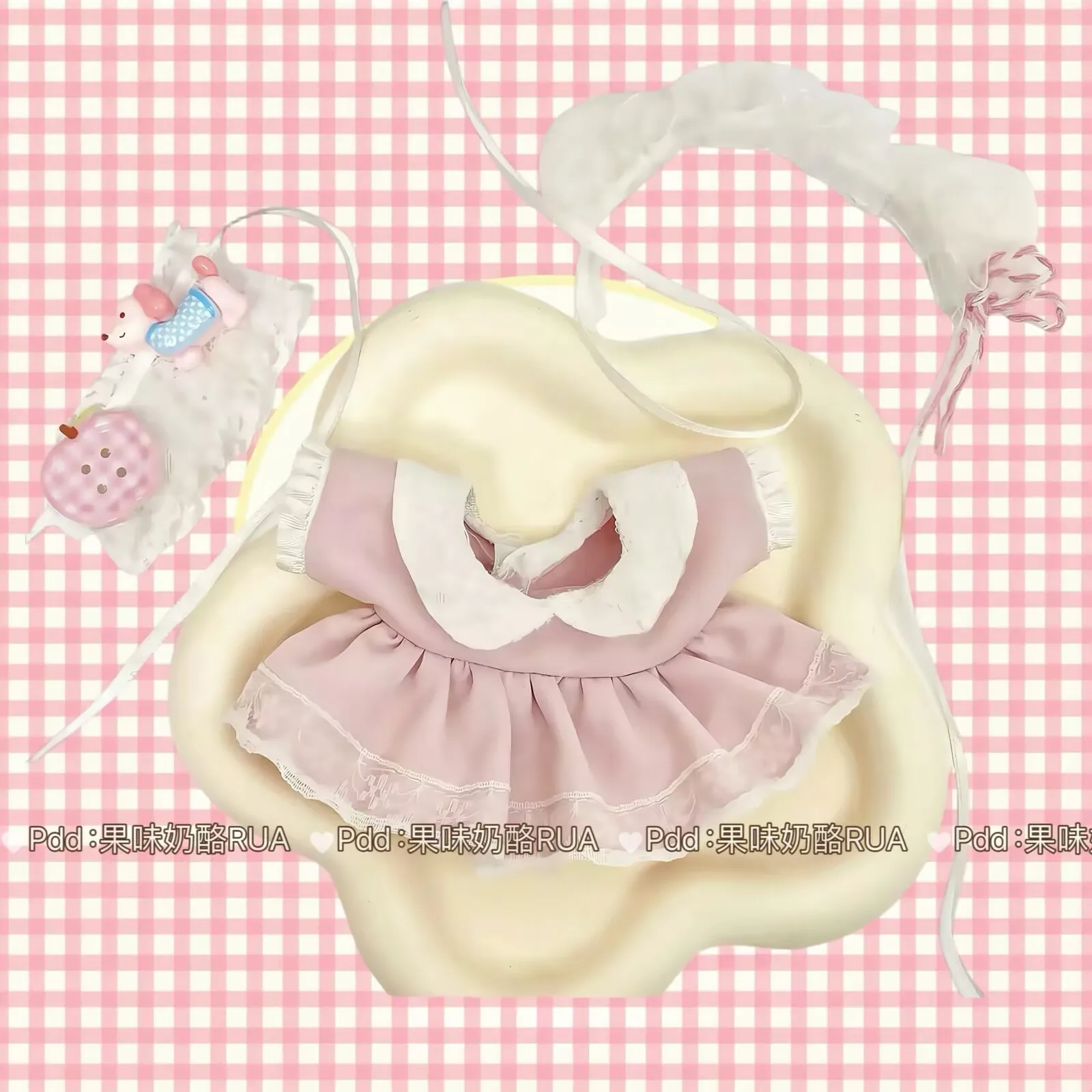 نمط جديد [رسالة ضباب الخوخ] فستان دمية 10 سنتيمتر لوليتا لطيف كوس سمة مجموعة ملابس دمى القطن