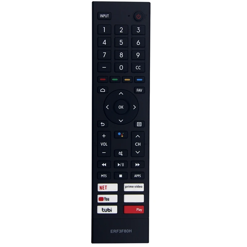 Controle remoto para tv led inteligente, substitua erf3f80h, para hisense smart tv a6 série 43a53fua 50a53fua 55a53fua 65a53fua 60a53fua 50a66fua