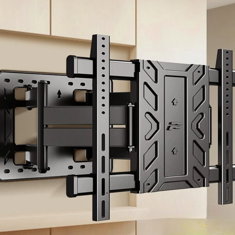 

Ultra-thin TV telescopic hanger folding rotating bracket