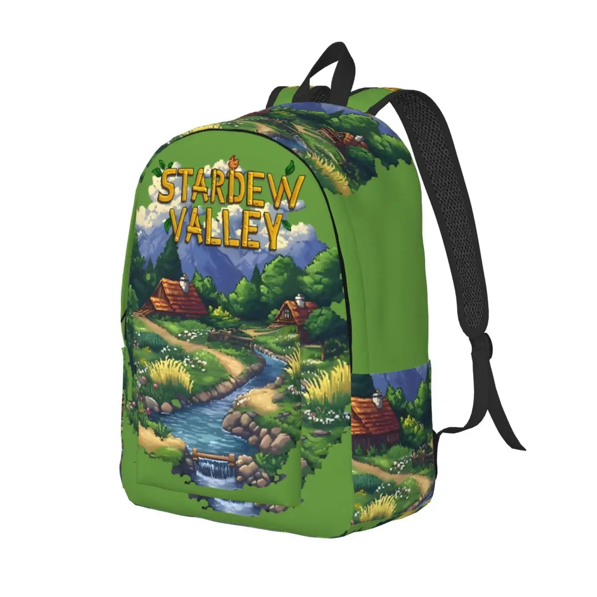 Stardew Valley   Riverland Farm Backpack Elementary High College School Student Game Bookbag Teens Canvas Daypack Gift
