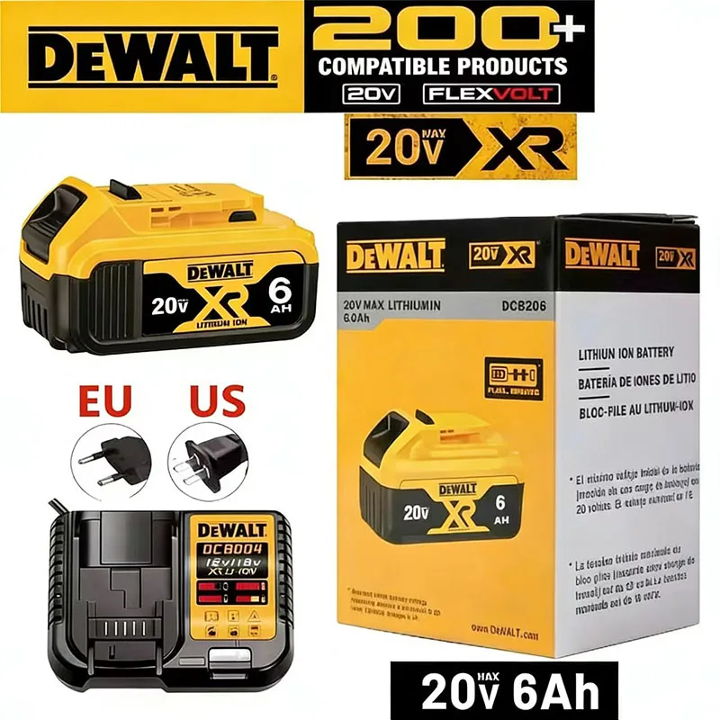 

DeWALT 100% Original Battery 20V/60V 5Ah 6Ah 9Ah MAX FlexVolt for DCB606 DCB205 DCB206 DCB209 DCB182 Power Tool with Charger