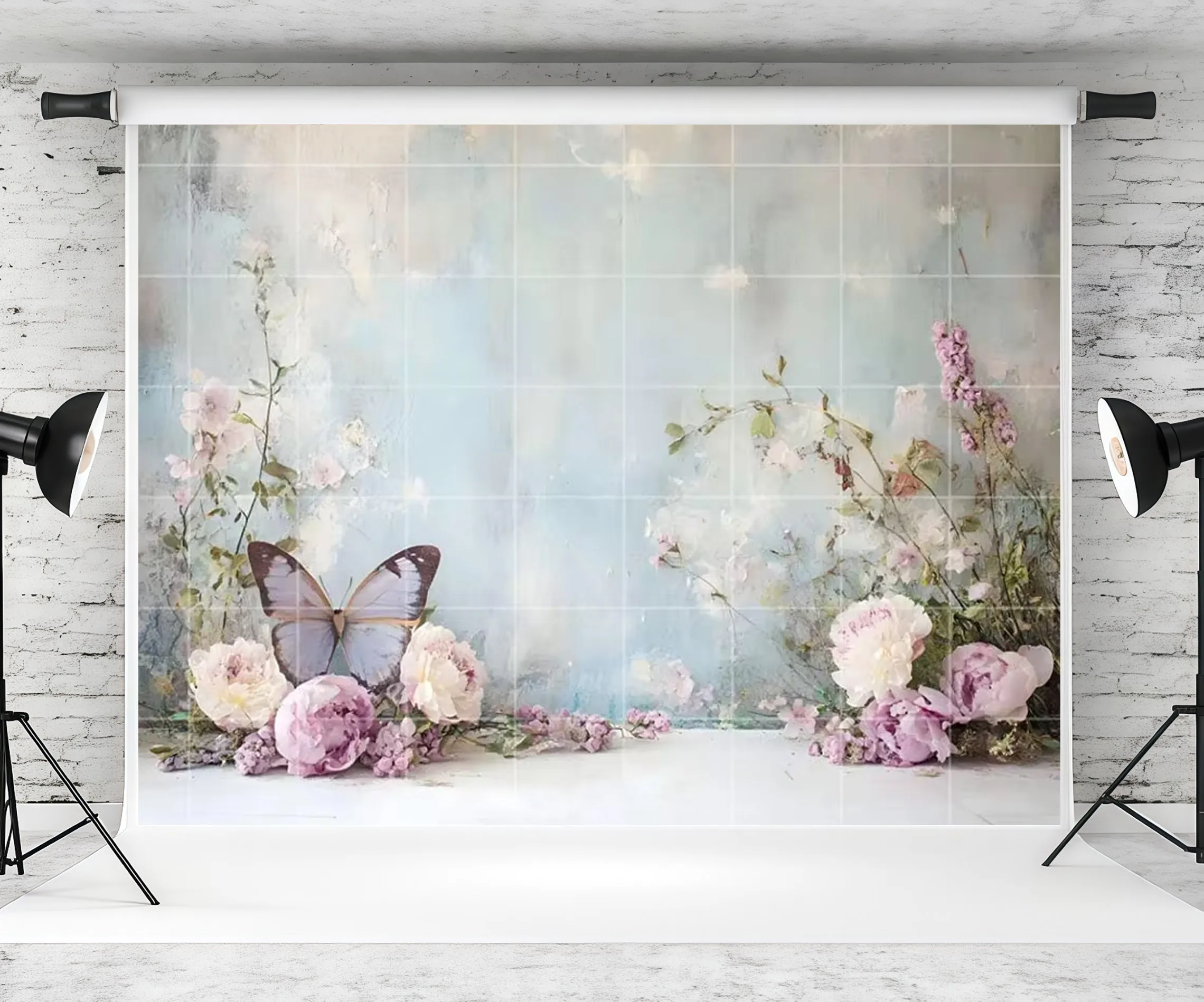 Mehofond Photography Background Flowers Textured Wall Butterfly Kids Birthday Maternity Art Portrait Decor Backdrop Photo Studio