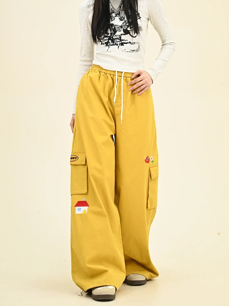 

Fun Cartoon Casual Pants Women's 2024 Autumn New Loose Bf Japanese Street Hip Hop