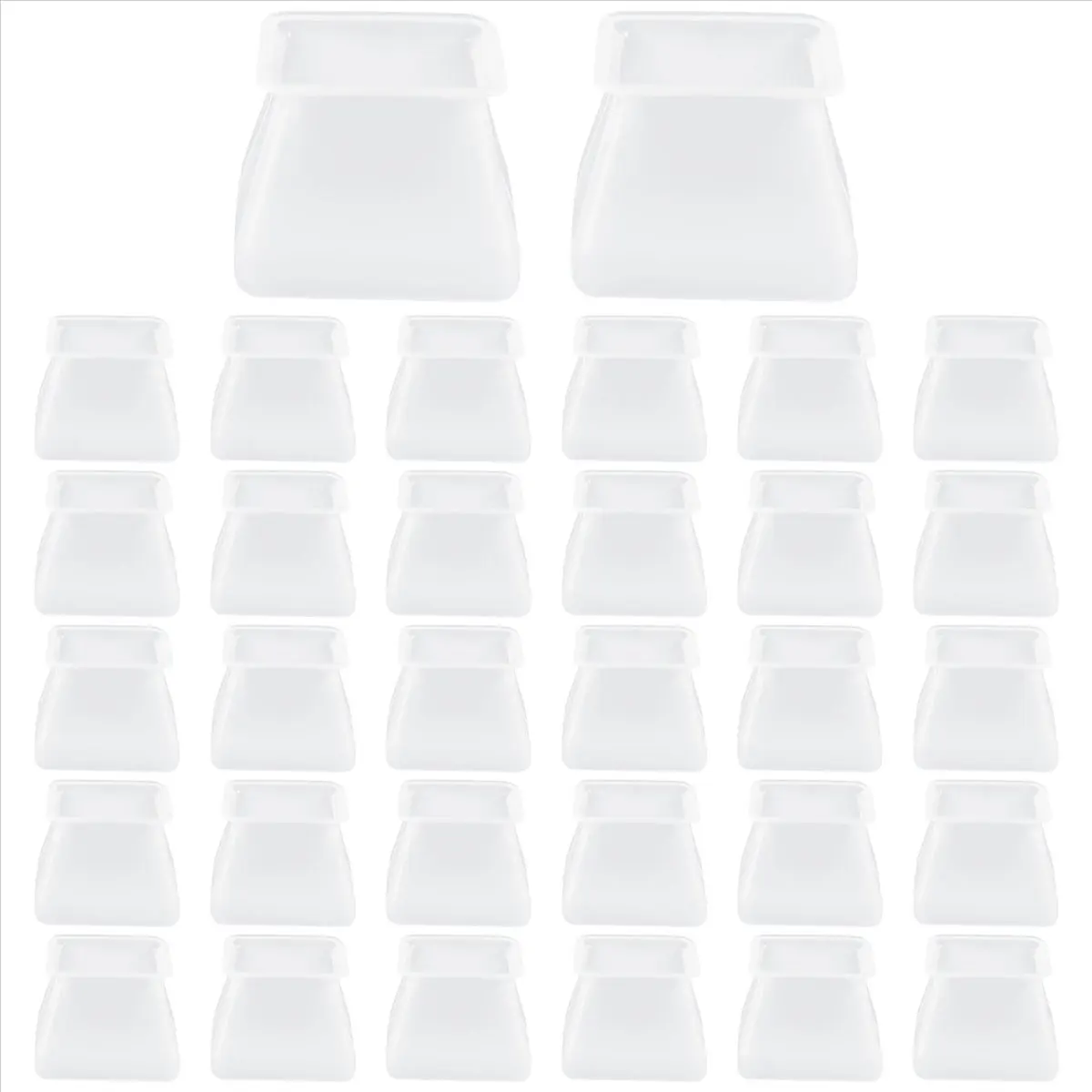 [Value Pack]32Pcs Furniture Silicon Protection Cover - Square Silicone Chair Leg Floor Protectors - Chair Leg Caps Furniture Tab