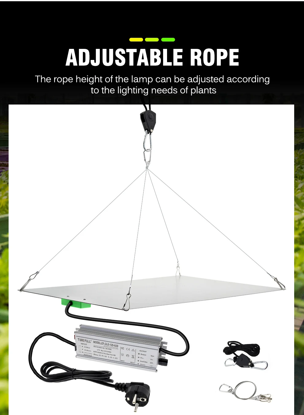 Vollspektrum Dimmbare Pflanzenlampe 120W 240W LED-Wachstumslampe mit UV-Unabhängigem Schalter für Indoor-Gewächshaus Gemüse Blumen Setzlinge – Detail 5