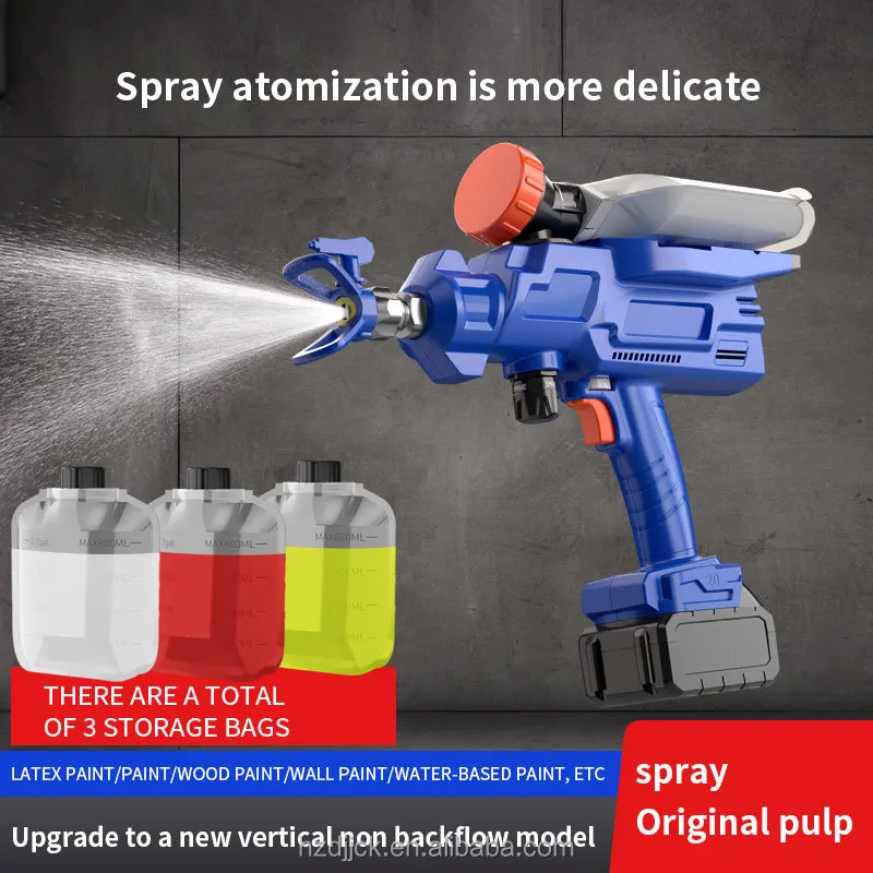 Batteria al litio Macchina a spruzzo airless ad alta tensione Pistola a spruzzo Rivestimento di vernice Macchina a spruzzo di vernice in lattice Pistola a spruzzo portatile