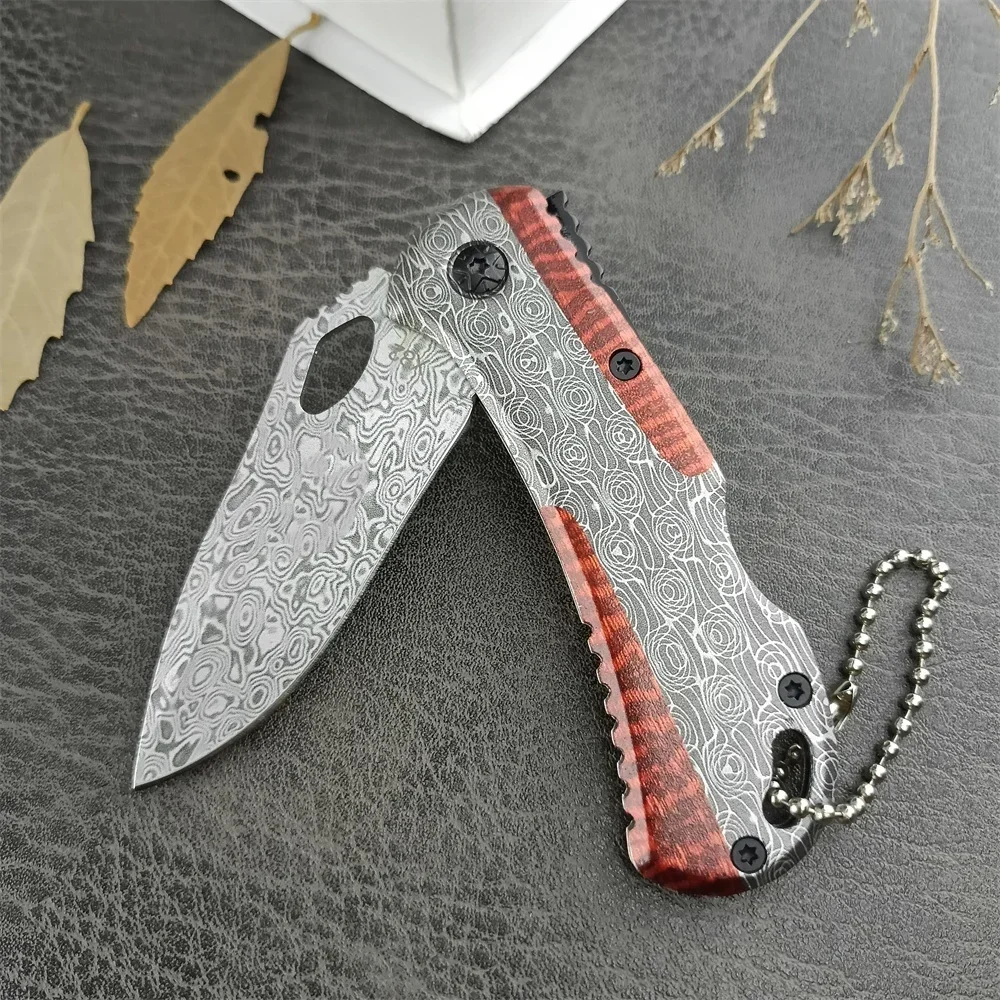 

Mini X82 Marka Metal Damascus Pattern Folding Knife 5Cr13Mov Blade 420 Handles Outdoor Camping Tactical Knives Pocket EDC Tool