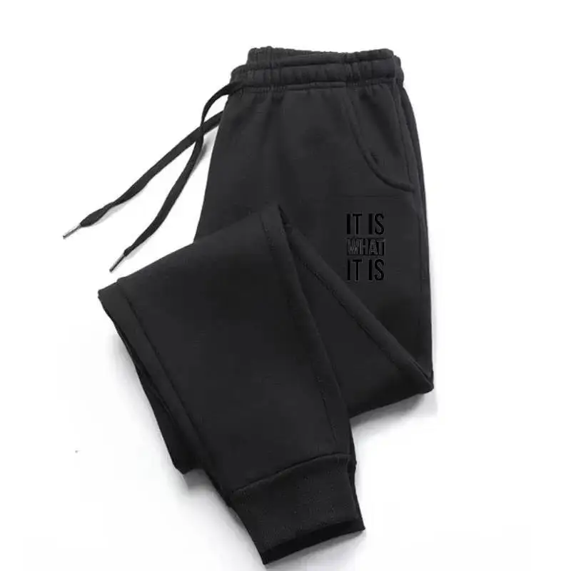 

Men's Women Color Thick Feel Sweatpants Winter Spring Joggers Drawstring Elastic Waist Casual Warm Trousers for Outfits Street