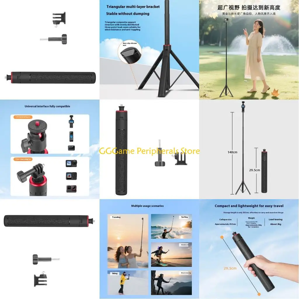 

U55B Selfie Phone Tripod Extendable Photography Tripod Stabilizer for Live Stream Content Creating