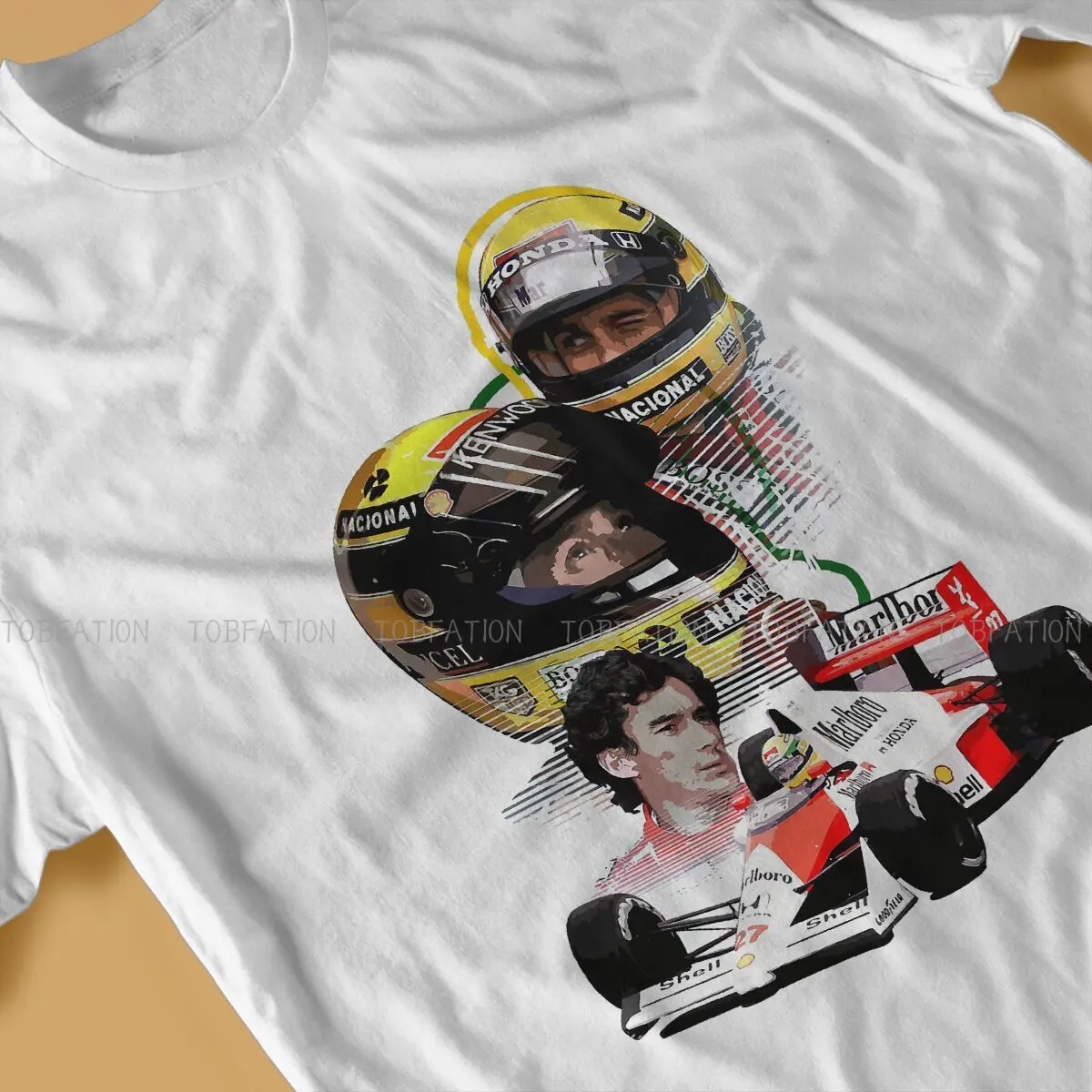 Ayrton Senna F1 Race Raer 100% Cotton TShirts   Personalize Men\'s T Shirt New Trend Tops 6XL