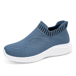 Modne damskie buty codzienne Slip On Women Sock Shoes Solid Color Sneakers For Women Outdoor Ladies Flat Shoes Obuwie damskie