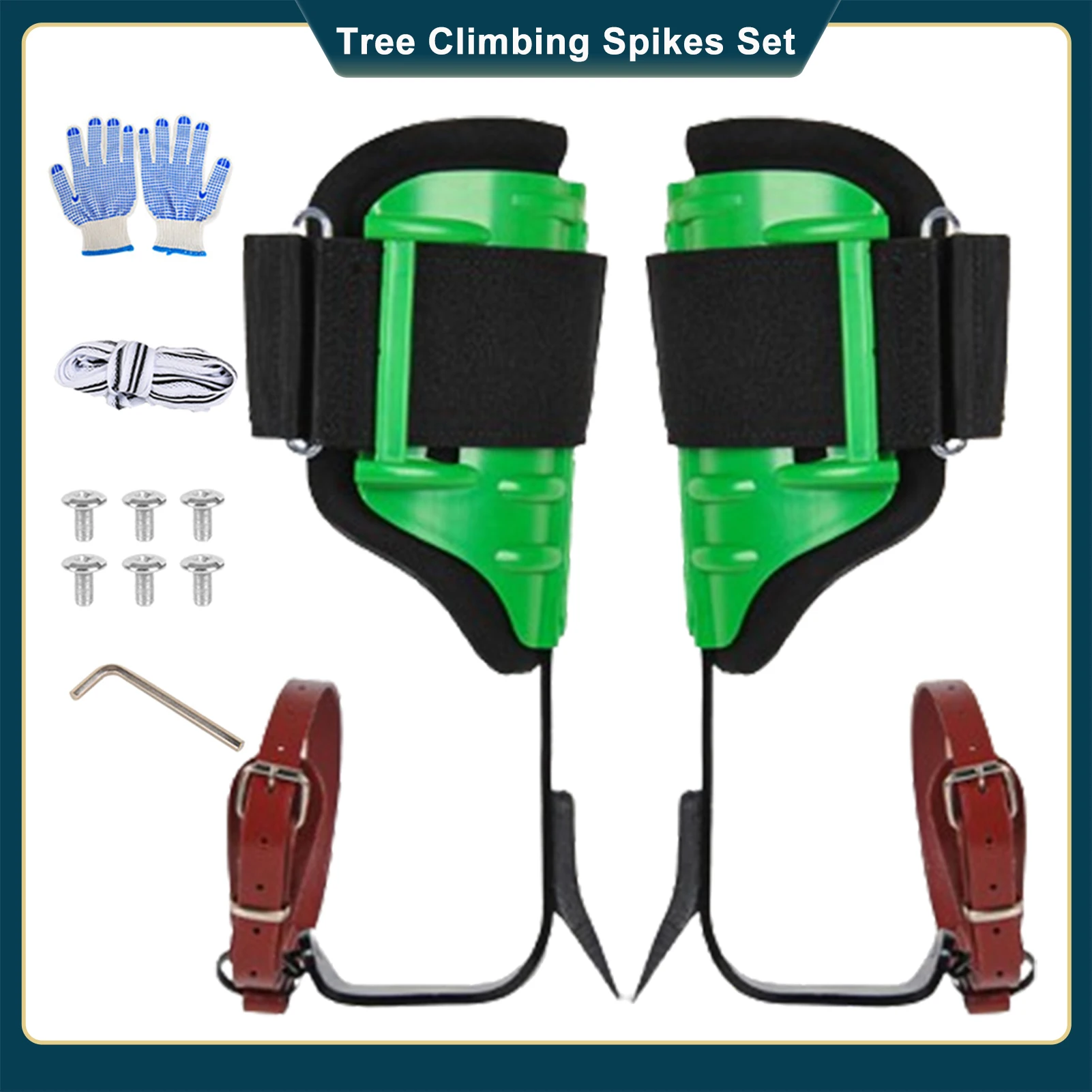 

Tree Climbing Spikes Sturdy Height Adjustable Climbing Spurs Washable Removable Professional Tree Climbing Kit Equipment