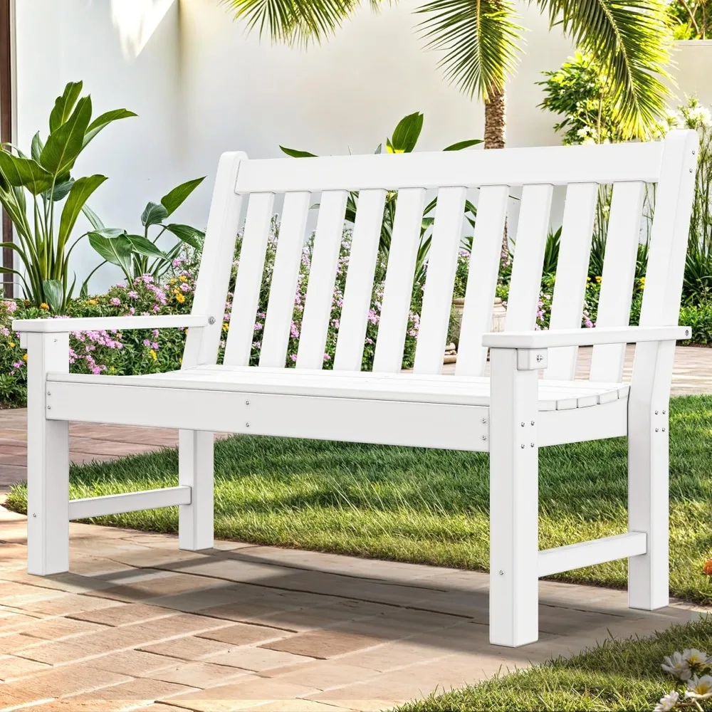 

"Durable Weather-Resistant Outdoor Bench for 2-3 People, Suitable for Parks, Porches, Patios, and Backyards"