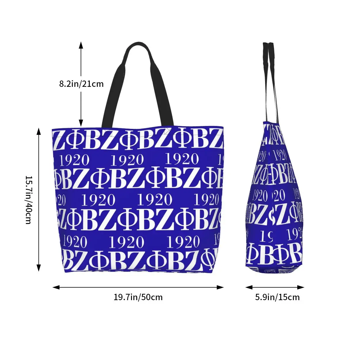 Zeta Phi Beta Sorority Logo Greek Letter 1920 Shopping Tote Bag Canvas Shoulder Bags Shopper Grocery Handbag for Women