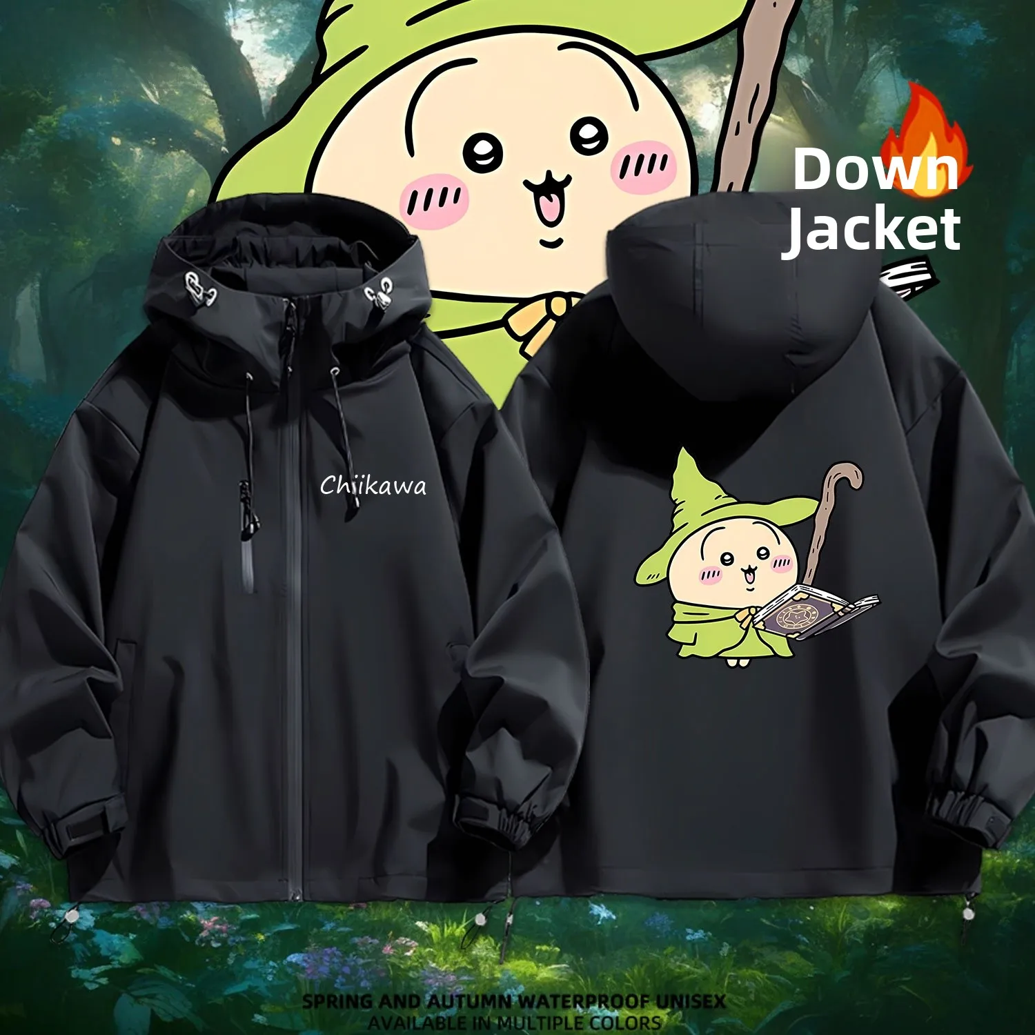 

Куртка-пуховик Gka Uzaki Magic Collab с капюшоном, повседневная верхняя одежда из полиэфирного волокна, водонепроницаемая, утепленная, осенне-зимняя