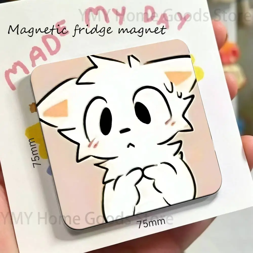 Kawaii Cartoon Boykissers Silly Cat New PVC Fridge Magnet for Cartoon Refrigerator Decor For Child Magnetic Toy