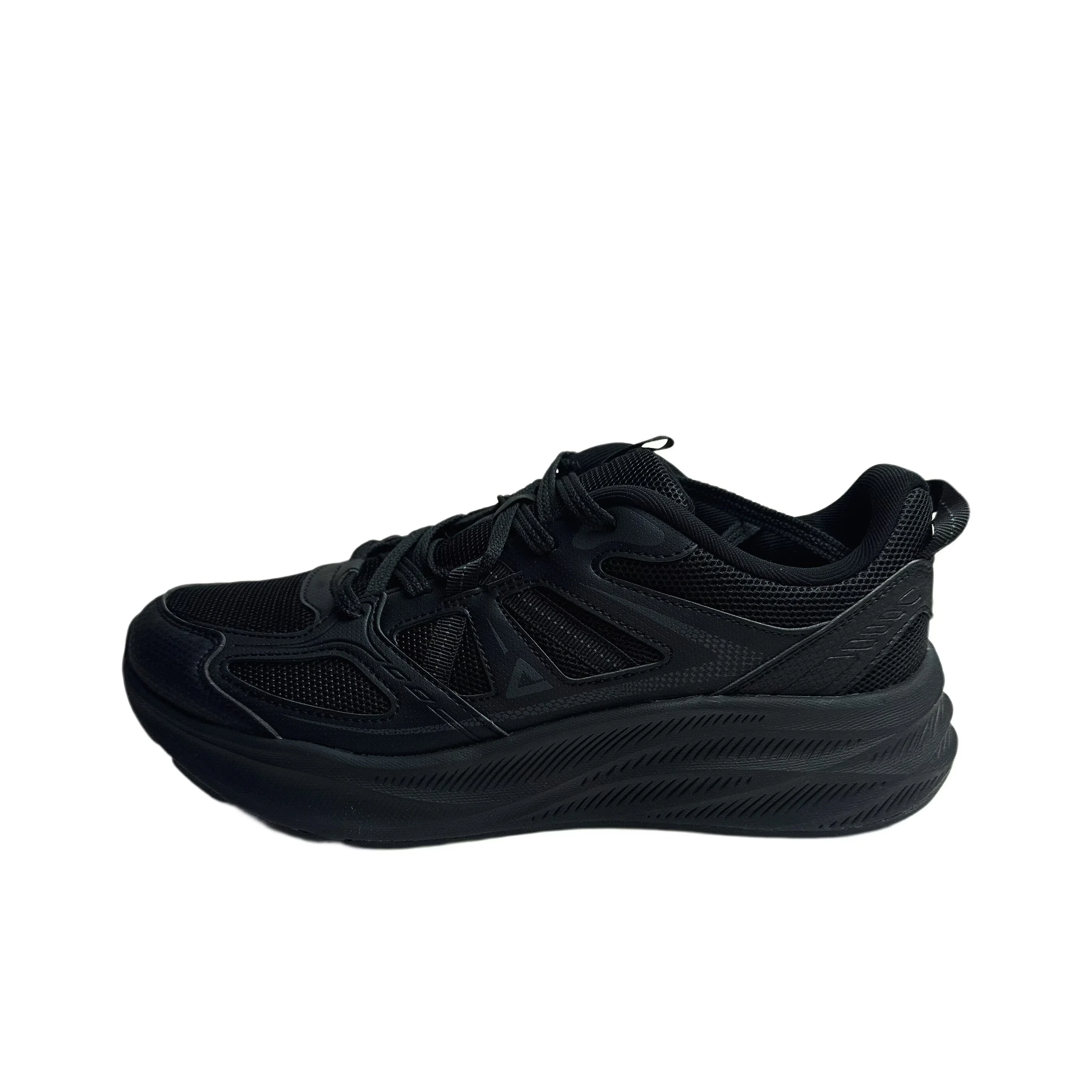 PEAK Running Shoes Men's Low Top All Black EXT52697J