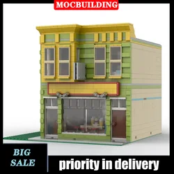 Urban Modular Architecture Burgers Restaurant Business Model Building Block Assembly MOC TV Puzzle Collection Series Toys