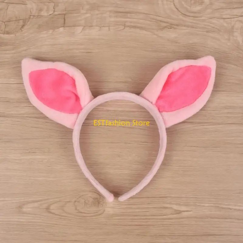 

Y5GC Pig Costume Set Pig Ears Nose Tail Bow Tie Animal Fancy Costume Accessories
