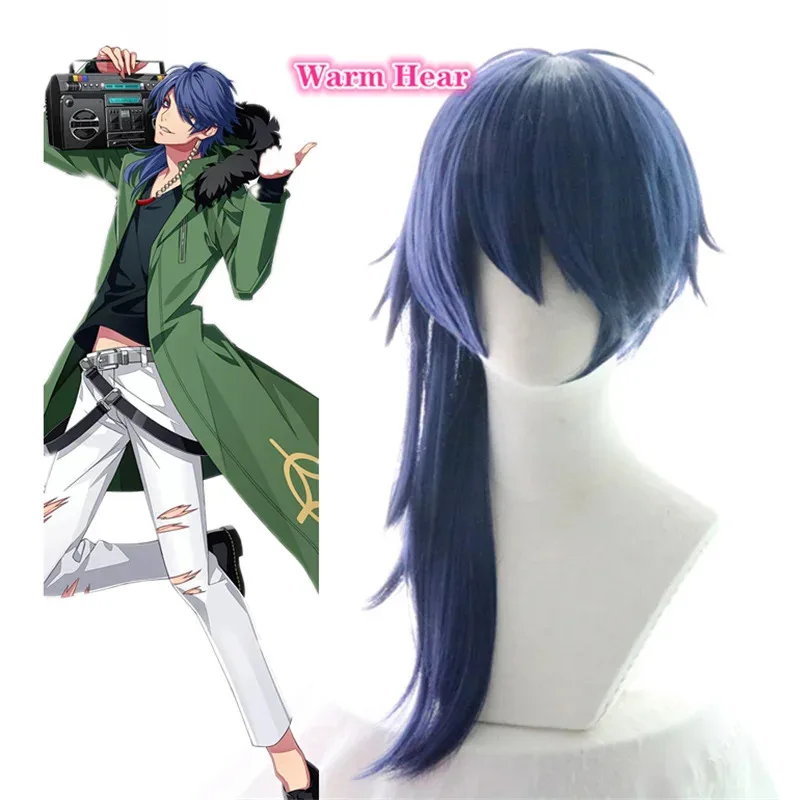 عالية الجودة أنيمي التنويم المغناطيسي MIC النرد Arisugawa الباروكات طويلة الأزرق مقاومة للحرارة الشعر تأثيري + قبعة شعر مستعار