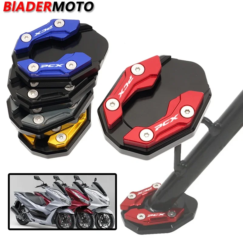 2023 NEW Motorcycle Kickstand Foot Side Stand Support Extension Enlarger Pad Fit For Honda PCX 160 150 125 PCX150 PCX160 PCX125