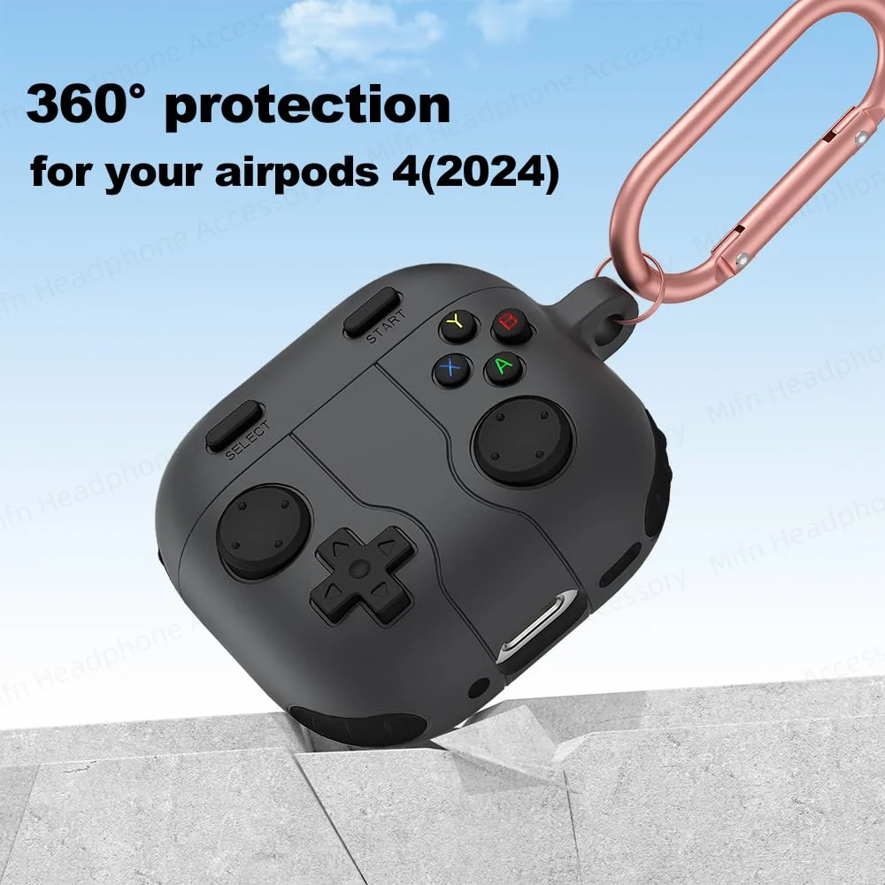 Protector de auriculares de juego para Apple AirPods 4 generación, funda tipo C 2024 con Kit de limpieza, funda protectora para Air pods 4