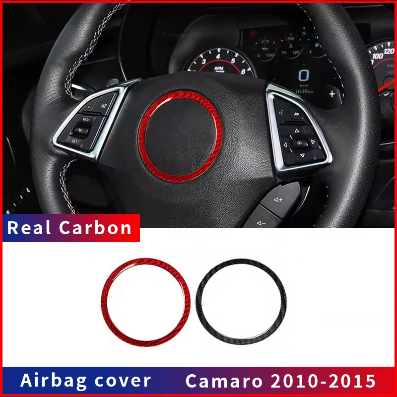 

Real Dry Carbon Fiber Chevrolet For Camaro 2016 2023 Modification Accessorie Steering Wheel Airbag Ring Trim Stic interior room