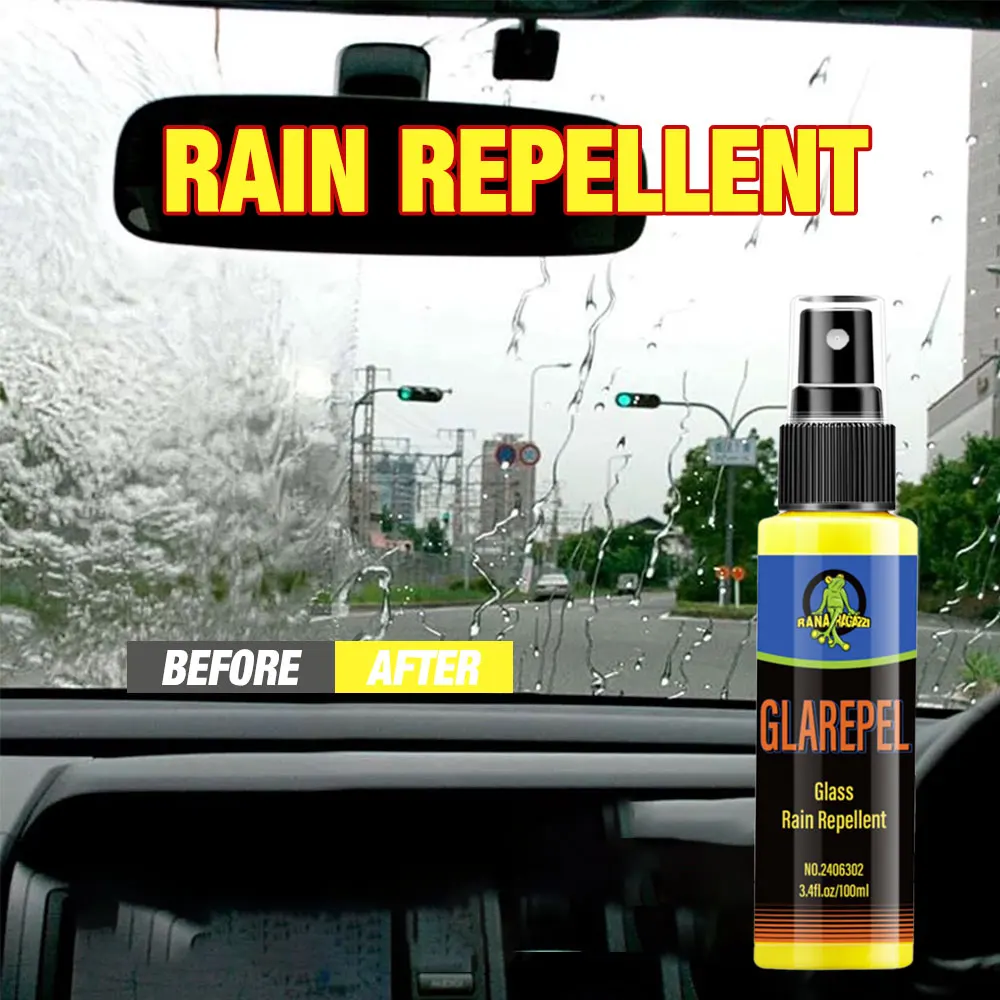 Car Water Repellent Spray Anti Rain Coating For Car Glass Fortify Hydrophobic Windshield Mirror Water Repellent GLAREPEL