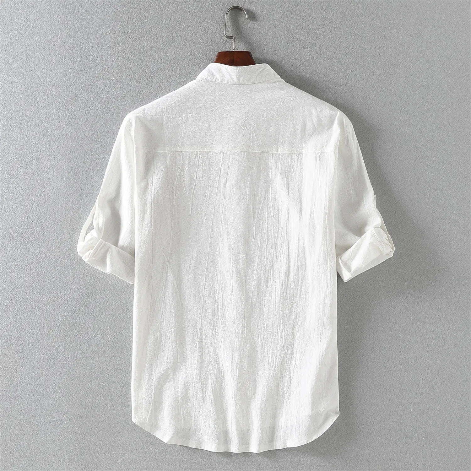 Bawełniana lniana koszula z krótkim rękawem dla męskich 2024 letnich luźna, z lenu obszerna koszula Top na co dzień hurtowych dla zagranicznych
