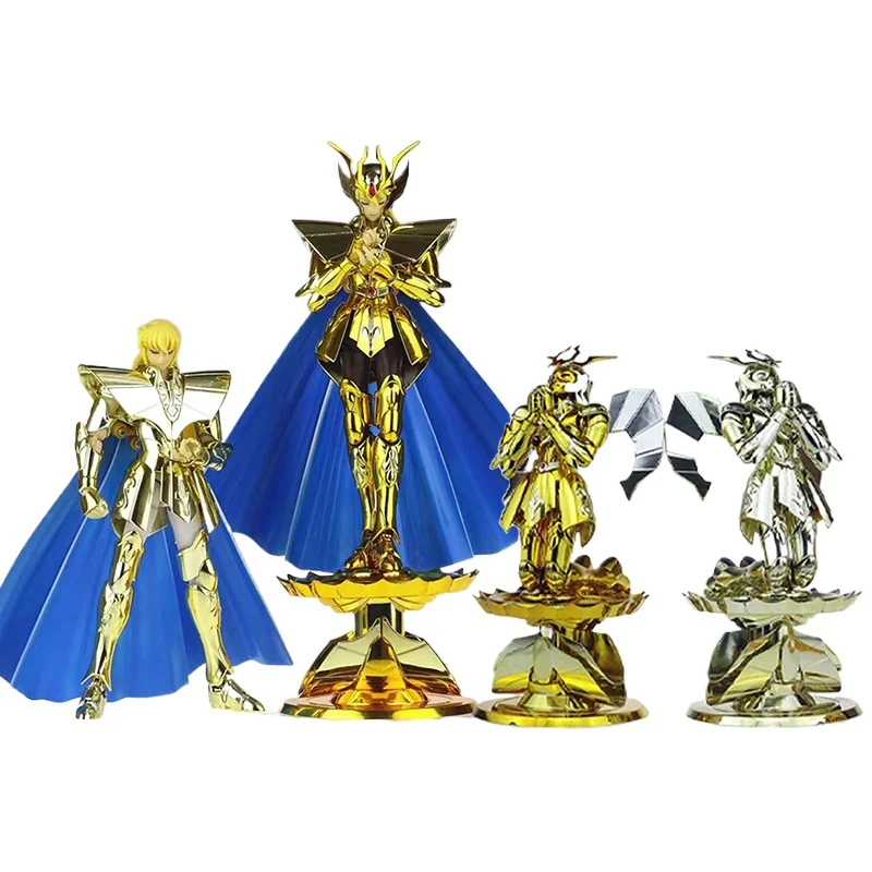 Em Estoque Gold Saint CS Myth EX Virgo Shaka Cloth Stand Lotus Base Andromeda Head 18cm Action Figure Colecionável Modelo Brinquedo Presente