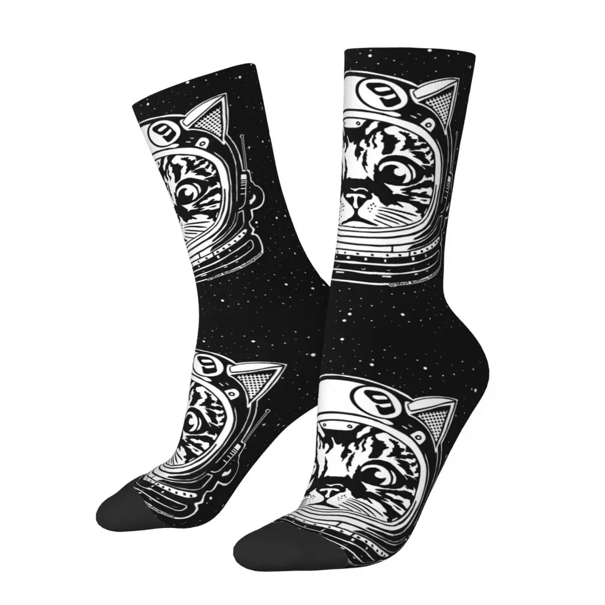 

Забавные мужские носки Space Kitty Pop Art винтажные Harajuku Короткие носки с принтом в подарок