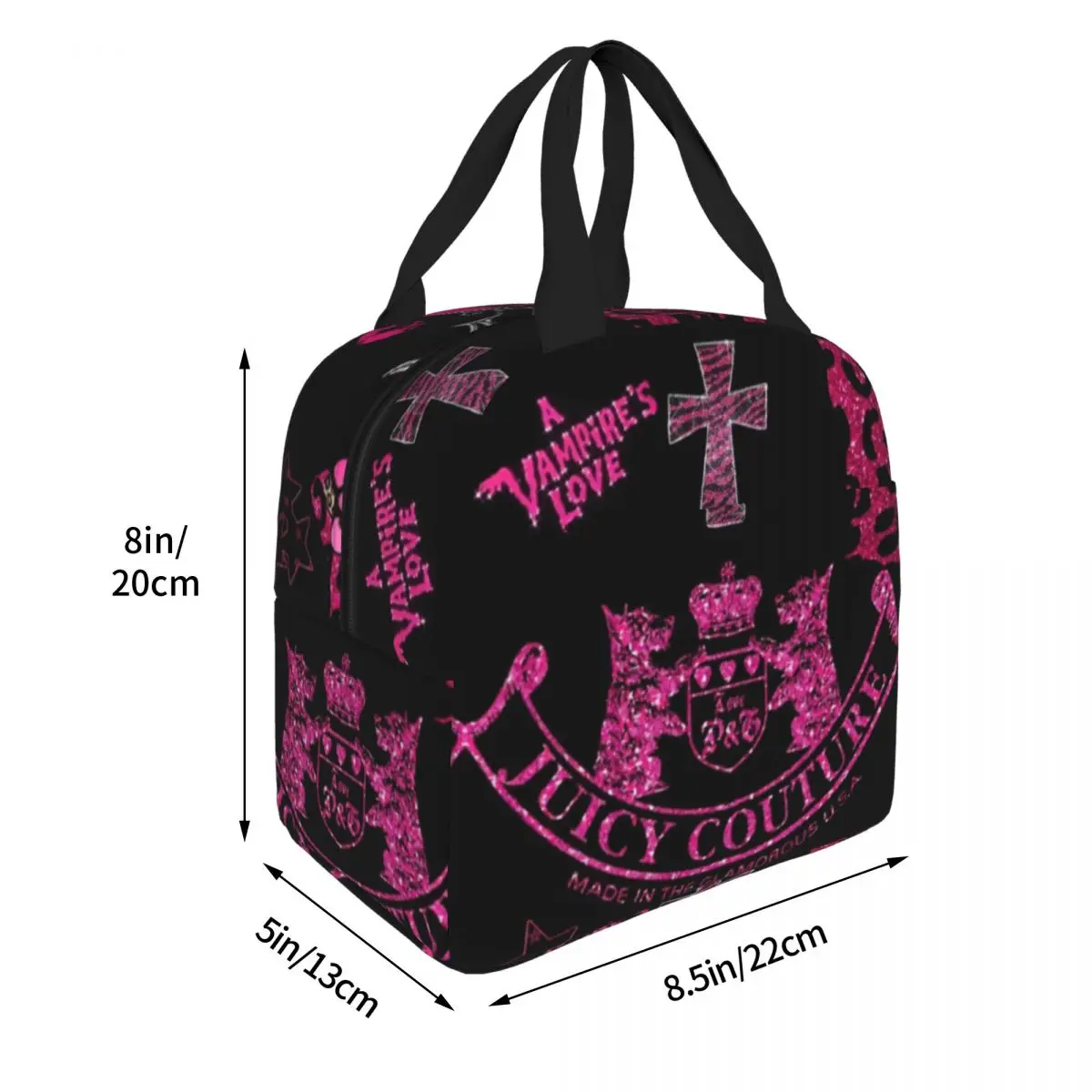 Hot-Sale-Like-Juicy-Couture-Style Lunch Bag for School Waterproof Picnic Thermal Cooler Insulated Lunch Box Women Kids Tote Bags