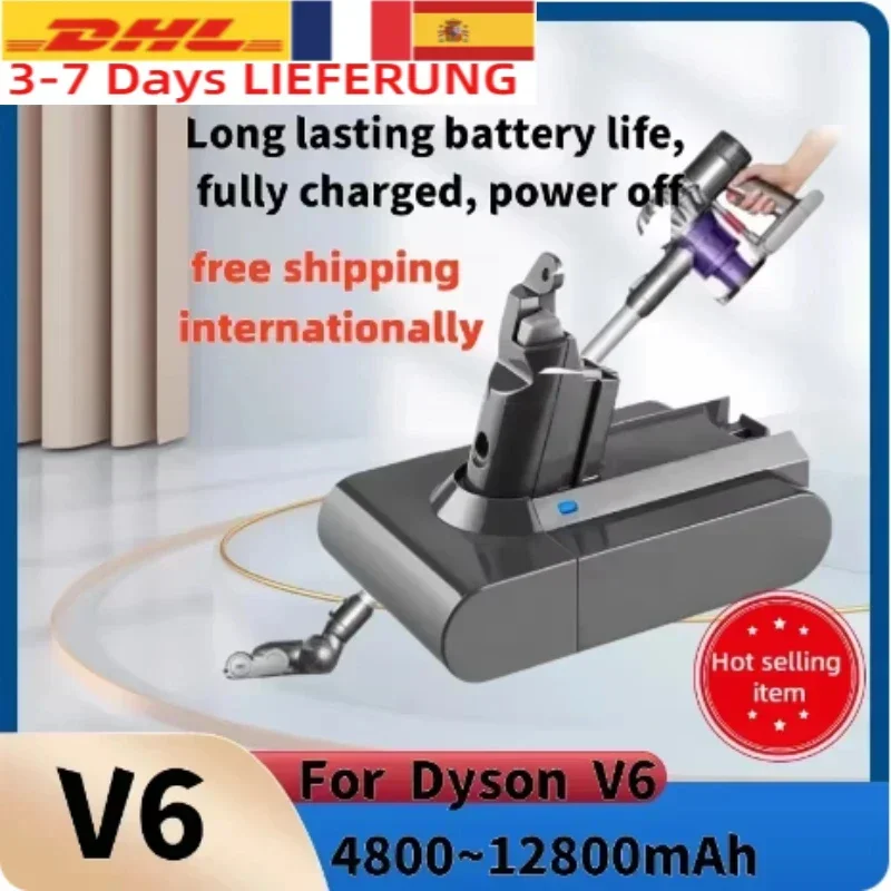 New V6 21.6V 12800mAh Li-ion Battery for Dyson V6 Battery DC58 DC59 DC61 DC62 Vacuum Cleaner SV09 SV07 SV03 SV04 SV06 SV05