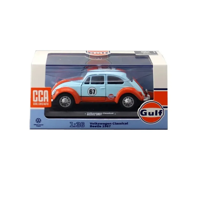 CCA Simulation 1:36 Volkswagen 1967 Classic Beetle Car Model with Acrylic Display Cover Collection Miniature Voiture Boy Car Toy