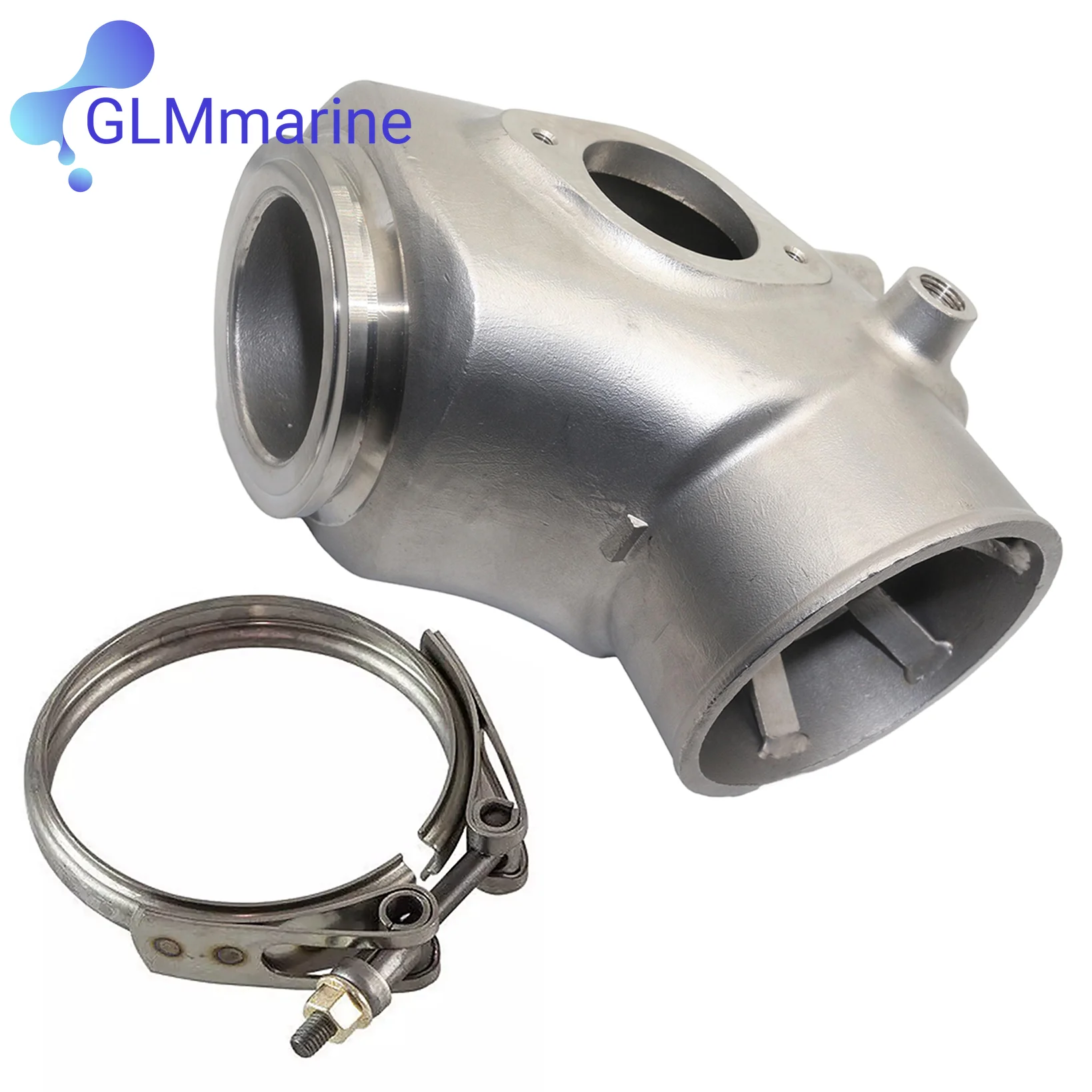 Boat Engine Exhaust Riser Elbow 21684826 with V Clamp 21325765 for Volvo Penta D4- 180 210 225 260 300 Series Models 3884701