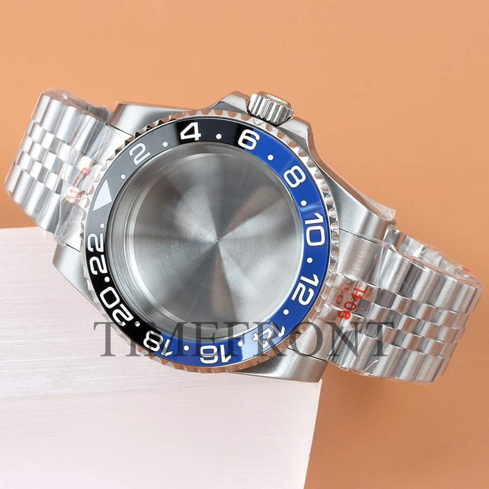 Fit Modified Seiko NH35 40MM Watch Case Classic 24 Hours Ceramic Bezel For GMT NH34 NH35 NH36 NH38 Movement 28.5mm Dial Jubilee image 3