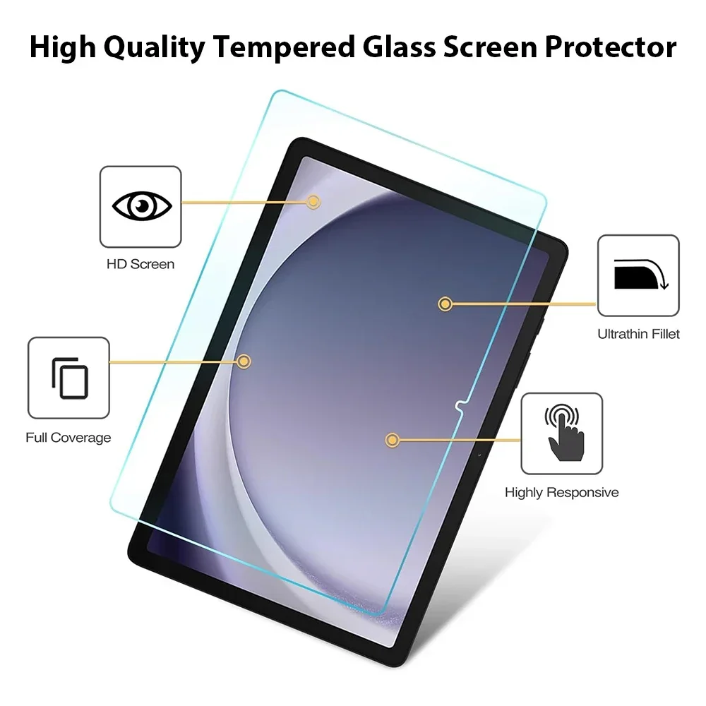 2 Stück 9H HD gehärtetes Glas Displayschutzfolie für Samsung Galaxy Tab S10 Fe 2025 S9 Plus S7 S6 Lite für Tab A9 Plus A8 A7 8,7 Film
