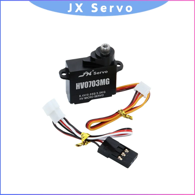 

JX PDI-HV0703MG HV без сердечника, цифровой двигатель с полным алюминиевым корпусом 3 кг, 8,4 В для гусеничного радиоуправляемого автомобиля