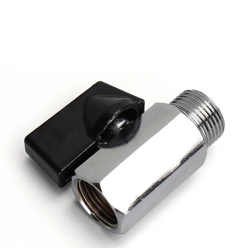 Mini válvula negra macho a hembra, compresor de aire, agua, Gas, aceite, válvula de cierre, válvula de bola de latón, roscado BSP, 1/8 \