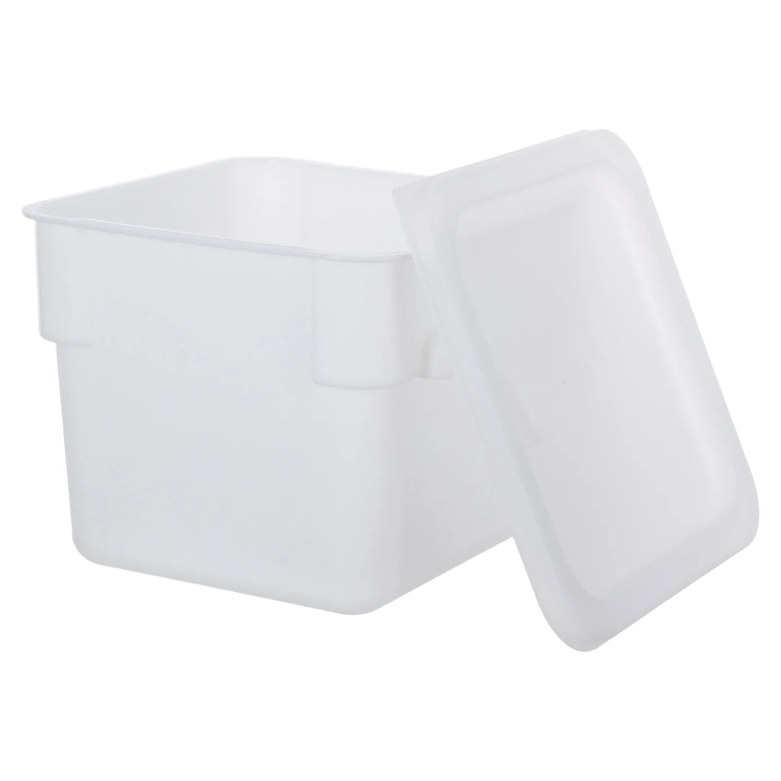 Contenedor Apilable de Plástico Blanco con Tapa para Almacenamiento de Alimentos, 6L, para Cocina y Despensa, Sellable, para Marinar, enmarinar en sal, y para Helados