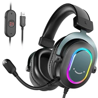 Fifine-auriculares dinámicos RGB para videojuegos, cascos supraaurales con micrófono, sonido envolvente 7,1, PC, PS4, PS5, 3 opciones EQ, juego, película, música
