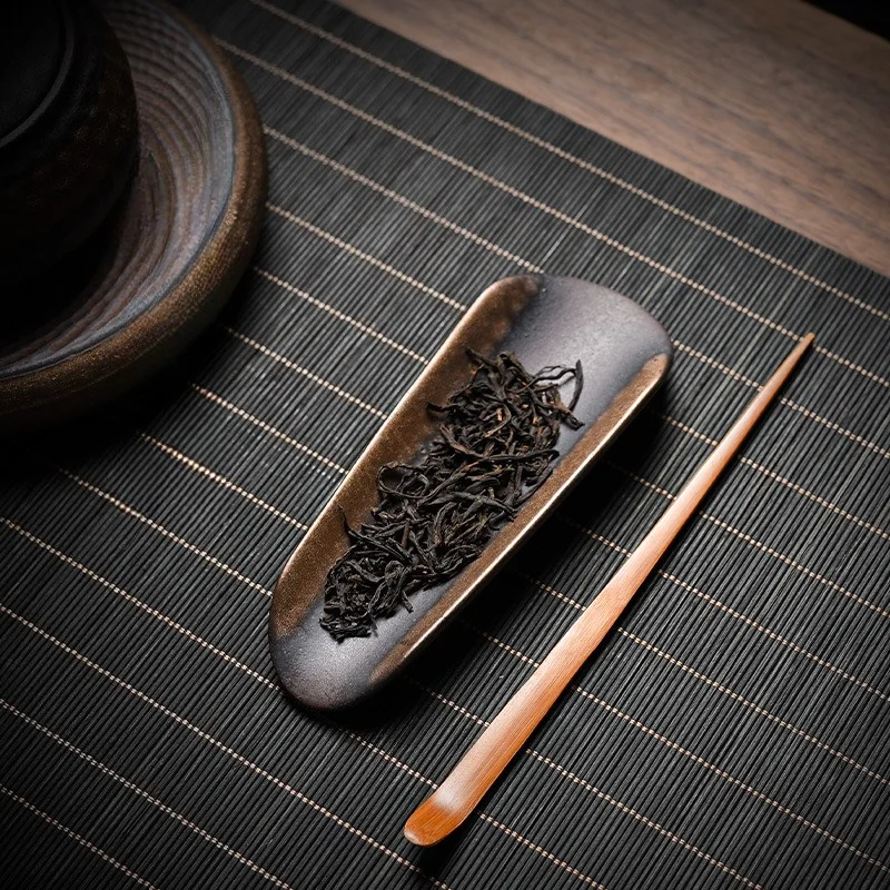 Vintage Gilded Coarse Pottery Handmade Ceramic Household Teaspoon, Tea Pick, and Zen-Style Kung-Fu Tea Set Accessories - view 4