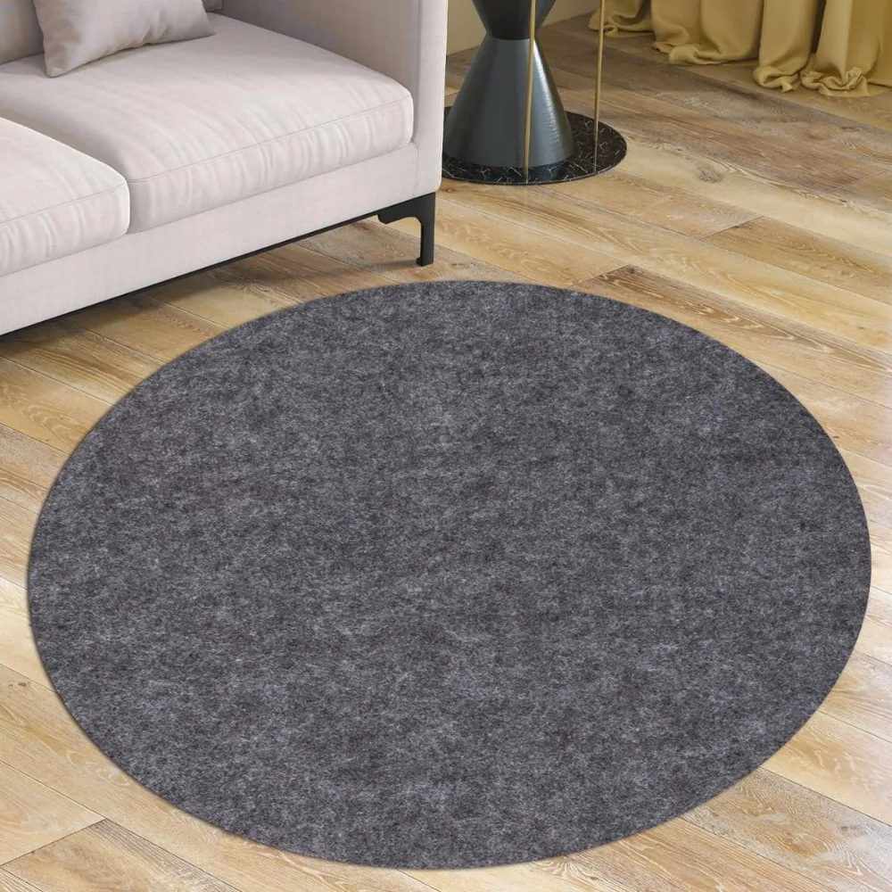 

Round 6-Foot Waterproof and Non-Slip Rug Pad for All Floor Types and Finishes, Felt Protector for Hardwood Floors